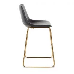 Lumisource Duke Counter Stool in Gold Metal and Black Faux Leather, PK 2 -Kitchen & Dining Furniture Sales Store LumiSource20LLC B26xxDUKExxAUBK2xxxx3xxxx7fd071