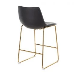 Lumisource Duke Counter Stool in Gold Metal and Black Faux Leather, PK 2 -Kitchen & Dining Furniture Sales Store LumiSource20LLC B26xxDUKExxAUBK2xxxx4xxxxb5b393
