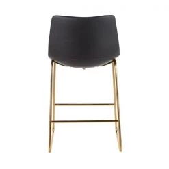 Lumisource Duke Counter Stool in Gold Metal and Black Faux Leather, PK 2 -Kitchen & Dining Furniture Sales Store LumiSource20LLC B26xxDUKExxAUBK2xxxx5xxxx90b053