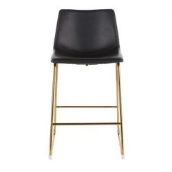 Lumisource Duke Counter Stool in Gold Metal and Black Faux Leather, PK 2 -Kitchen & Dining Furniture Sales Store LumiSource20LLC B26xxDUKExxAUBK2xxxx6xxxxc735b0