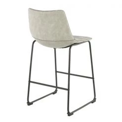 Lumisource Duke Counter Stool in Black and Light Grey Fabric, PK 2 -Kitchen & Dining Furniture Sales Store LumiSource20LLC B26xxDUKZxxBKLGY2xxxx4xxxx40e081