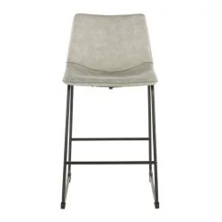 Lumisource Duke Counter Stool in Black and Light Grey Fabric, PK 2 -Kitchen & Dining Furniture Sales Store LumiSource20LLC B26xxDUKZxxBKLGY2xxxx6xxxx695905