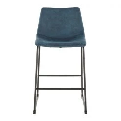 Lumisource Duke Counter Stool in Black and Blue Fabric, Black Stitching, PK 2 -Kitchen & Dining Furniture Sales Store LumiSource20LLC B26xxDUKZxxBKxxBU2xxxx6xxxxc0d916
