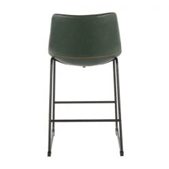 Lumisource Duke Counter Stool in Black and Green Faux Leather, PK 2 -Kitchen & Dining Furniture Sales Store LumiSource20LLC B26xxDUKZxxBKxxGN2xxxx5xxxxfaa4b8