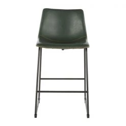 Lumisource Duke Counter Stool in Black and Green Faux Leather, PK 2 -Kitchen & Dining Furniture Sales Store LumiSource20LLC B26xxDUKZxxBKxxGN2xxxx6xxxx700684