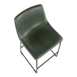 Lumisource Duke Counter Stool in Black and Green Faux Leather, PK 2 -Kitchen & Dining Furniture Sales Store LumiSource20LLC B26xxDUKZxxBKxxGN2xxxx7xxxxb01112