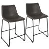 Lumisource Duke Counter Stool in Black and Grey Faux Leather, PK 2 -Kitchen & Dining Furniture Sales Store LumiSource20LLC B26xxDUKZxxBKxxGY2xxxx1xxxx389fdb