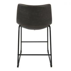 Lumisource Duke Counter Stool in Black and Grey Faux Leather, PK 2 -Kitchen & Dining Furniture Sales Store LumiSource20LLC B26xxDUKZxxBKxxGY2xxxx5xxxx5a23a5