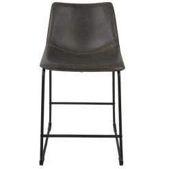 Lumisource Duke Counter Stool in Black and Grey Faux Leather, PK 2 -Kitchen & Dining Furniture Sales Store LumiSource20LLC B26xxDUKZxxBKxxGY2xxxx6xxxxd645cd
