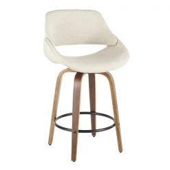 Lumisource Fabrico Counter Stool in Walnut and Cream Fabric, PK 2 -Kitchen & Dining Furniture Sales Store LumiSource20LLC B26xxFBCO2QxxWLCR2xxxx2xxxx842e37