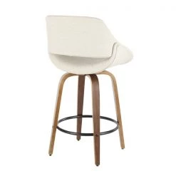 Lumisource Fabrico Counter Stool in Walnut and Cream Fabric, PK 2 -Kitchen & Dining Furniture Sales Store LumiSource20LLC B26xxFBCO2QxxWLCR2xxxx4xxxx7d87d7