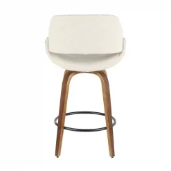 Lumisource Fabrico Counter Stool in Walnut and Cream Fabric, PK 2 -Kitchen & Dining Furniture Sales Store LumiSource20LLC B26xxFBCO2QxxWLCR2xxxx5xxxx18a5c0