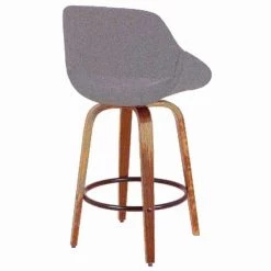 Lumisource Fabrico Counter Stool in Walnut and Grey Noise Fabric, PK 2 -Kitchen & Dining Furniture Sales Store LumiSource20LLC B26xxFBCO2QxxWLGY2xxxx4xxxx7a3219