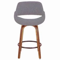 Lumisource Fabrico Counter Stool in Walnut and Grey Noise Fabric, PK 2 -Kitchen & Dining Furniture Sales Store LumiSource20LLC B26xxFBCO2QxxWLGY2xxxx6xxxxb58325