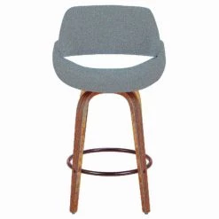 Lumisource Fabrico Counter Stool in Walnut and Blue Noise Fabric, PK 2 -Kitchen & Dining Furniture Sales Store LumiSource20LLC B26xxFBCO2QxxWLxxBU2xxxx6xxxx7d1ee7