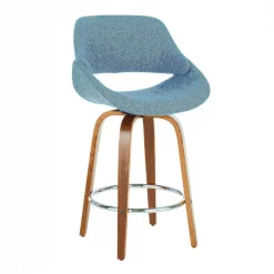 Lumisource Fabrico Counter Stool in Walnut and Blue Noise Fabric, PK 2 -Kitchen & Dining Furniture Sales Store LumiSource20LLC B26xxFBCO2RxxWLBU2xxxx2xxxx884545