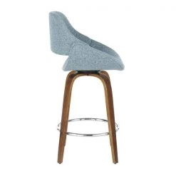 Lumisource Fabrico Counter Stool in Walnut and Blue Noise Fabric, PK 2 -Kitchen & Dining Furniture Sales Store LumiSource20LLC B26xxFBCO2RxxWLBU2xxxx3xxxx2989b1