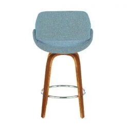 Lumisource Fabrico Counter Stool in Walnut and Blue Noise Fabric, PK 2 -Kitchen & Dining Furniture Sales Store LumiSource20LLC B26xxFBCO2RxxWLBU2xxxx5xxxx103ee9