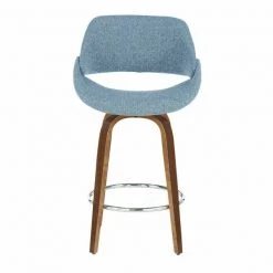 Lumisource Fabrico Counter Stool in Walnut and Blue Noise Fabric, PK 2 -Kitchen & Dining Furniture Sales Store LumiSource20LLC B26xxFBCO2RxxWLBU2xxxx6xxxxc327a9