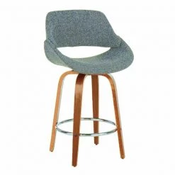 Lumisource Fabrico Counter Stool in Walnut and Grey Noise Fabric, PK 2 -Kitchen & Dining Furniture Sales Store LumiSource20LLC B26xxFBCO2RxxWLGY2xxxx2xxxx9aee34