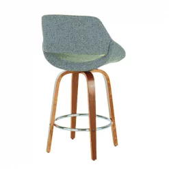 Lumisource Fabrico Counter Stool in Walnut and Grey Noise Fabric, PK 2 -Kitchen & Dining Furniture Sales Store LumiSource20LLC B26xxFBCO2RxxWLGY2xxxx4xxxx547fdc