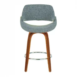 Lumisource Fabrico Counter Stool in Walnut and Grey Noise Fabric, PK 2 -Kitchen & Dining Furniture Sales Store LumiSource20LLC B26xxFBCO2RxxWLGY2xxxx6xxxxc0110b