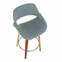 Lumisource Fabrico Counter Stool in Walnut and Grey Noise Fabric, PK 2 -Kitchen & Dining Furniture Sales Store LumiSource20LLC B26xxFBCO2RxxWLGY2xxxx7xxxxe0f75c
