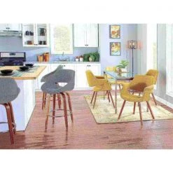 Lumisource Fabrico Counter Stool in Walnut and Grey Noise Fabric, PK 2 -Kitchen & Dining Furniture Sales Store LumiSource20LLC B26xxFBCO2RxxWLGY2xxxx9xxxxd8c18a