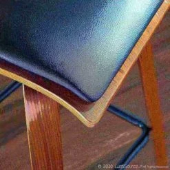 Lumisource Folia Counter Stool in Walnut Wood and Black Faux Leather, PK 2 -Kitchen & Dining Furniture Sales Store LumiSource20LLC B26xxFOLIAXxxWLBK2xxxx14xxxx7af5f2