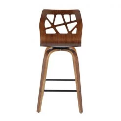 Lumisource Folia Counter Stool in Walnut Wood and Black Faux Leather, PK 2 -Kitchen & Dining Furniture Sales Store LumiSource20LLC B26xxFOLIAXxxWLBK2xxxx5xxxx8b2d2d