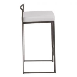 Lumisource Fuji Counter Stool in Antique and White Faux Leather Cushion, PK 2 -Kitchen & Dining Furniture Sales Store LumiSource20LLC B26xxFUJIxxANxxW2xxxx3xxxx362c08