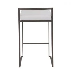 Lumisource Fuji Counter Stool in Antique and White Faux Leather Cushion, PK 2 -Kitchen & Dining Furniture Sales Store LumiSource20LLC B26xxFUJIxxANxxW2xxxx5xxxx8ad92b