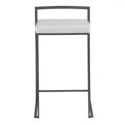 Lumisource Fuji Counter Stool in Antique and White Faux Leather Cushion, PK 2 -Kitchen & Dining Furniture Sales Store LumiSource20LLC B26xxFUJIxxANxxW2xxxx6xxxx222bfd