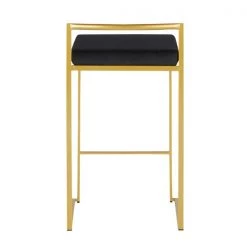 Lumisource Fuji Counter Stool in Gold with Black Velvet Cushion, PK 2 -Kitchen & Dining Furniture Sales Store LumiSource20LLC B26xxFUJIxxAUVBK2xxxx5xxxxdcee8c