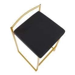 Lumisource Fuji Counter Stool in Gold with Black Velvet Cushion, PK 2 -Kitchen & Dining Furniture Sales Store LumiSource20LLC B26xxFUJIxxAUVBK2xxxx7xxxx64edd0