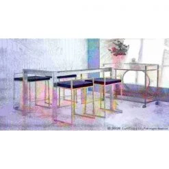 Lumisource Fuji Stackable Counter Stool in Gold with Blue Velvet Cushion, PK 2 -Kitchen & Dining Furniture Sales Store LumiSource20LLC B26xxFUJIxxAUVBU2xxxx10xxxx2cf499