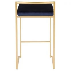 Lumisource Fuji Stackable Counter Stool in Gold with Blue Velvet Cushion, PK 2 -Kitchen & Dining Furniture Sales Store LumiSource20LLC B26xxFUJIxxAUVBU2xxxx5xxxxac0dd3