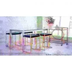 Lumisource Fuji Stackable Counter Stool in Gold with Green Velvet Cushion, PK 2 -Kitchen & Dining Furniture Sales Store LumiSource20LLC B26xxFUJIxxAUVGN2xxxx10xxxx49695f