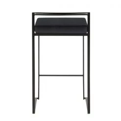 Lumisource Fuji Stackable Counter Stool in Black with Black Velvet Cushion, PK 2 -Kitchen & Dining Furniture Sales Store LumiSource20LLC B26xxFUJIxxBKVBK2xxxx5xxxx59c4d1