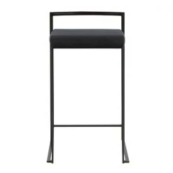 Lumisource Fuji Stackable Counter Stool in Black with Black Velvet Cushion, PK 2 -Kitchen & Dining Furniture Sales Store LumiSource20LLC B26xxFUJIxxBKVBK2xxxx6xxxxe1d1ca