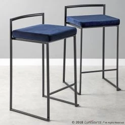 Lumisource Fuji Stacker Counter Stool - Set of 2 PR -Kitchen & Dining Furniture Sales Store LumiSource20LLC B26xxFUJIxxBKVBU2xxxx9xxxxd746e3