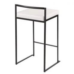 Lumisource Fuji Counter Stool in Black and White Faux Leather Cushion, PK 2 -Kitchen & Dining Furniture Sales Store LumiSource20LLC B26xxFUJIxxBKxxW2xxxx4xxxx063e56