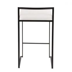 Lumisource Fuji Counter Stool in Black and White Faux Leather Cushion, PK 2 -Kitchen & Dining Furniture Sales Store LumiSource20LLC B26xxFUJIxxBKxxW2xxxx5xxxx9e181a
