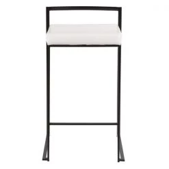 Lumisource Fuji Counter Stool in Black and White Faux Leather Cushion, PK 2 -Kitchen & Dining Furniture Sales Store LumiSource20LLC B26xxFUJIxxBKxxW2xxxx6xxxx7eee6f