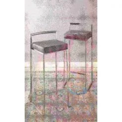 Lumisource Fuji Counter Stool in Stainless Steel and Stone Fabric Cushion, PK 2 -Kitchen & Dining Furniture Sales Store LumiSource20LLC B26xxFUJIxxSTN2xxxx10xxxxe7913a