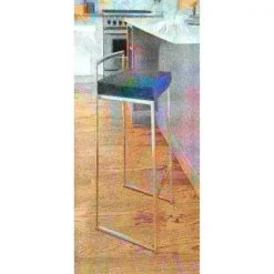 Lumisource Fuji Counter Stool in Stainless Steel and Blue Velvet Cushion, PK 2 -Kitchen & Dining Furniture Sales Store LumiSource20LLC B26xxFUJIxxVBU2xxxx12xxxx00de86