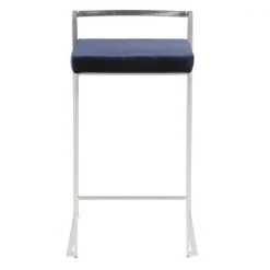 Lumisource Fuji Counter Stool in Stainless Steel and Blue Velvet Cushion, PK 2 -Kitchen & Dining Furniture Sales Store LumiSource20LLC B26xxFUJIxxVBU2xxxx6xxxx86bd43