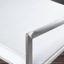 Lumisource Fuji Counter Stool in Stainless Steel and White Velvet Cushion, PK 2 -Kitchen & Dining Furniture Sales Store LumiSource20LLC B26xxFUJIxxVW2xxxx11xxxx522606