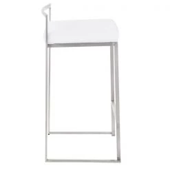 Lumisource Fuji Counter Stool in Stainless Steel and White Velvet Cushion, PK 2 -Kitchen & Dining Furniture Sales Store LumiSource20LLC B26xxFUJIxxVW2xxxx3xxxx5b6f2b
