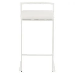 Lumisource Fuji Counter Stool in White and White Faux Leather Cushion, PK 2 -Kitchen & Dining Furniture Sales Store LumiSource20LLC B26xxFUJIxxWxxW2xxxx6xxxx466b40